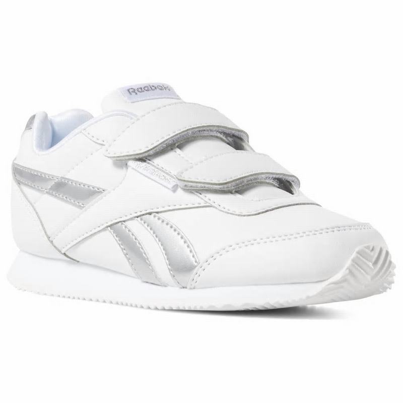 Reebok Royal Classic Jog 2 Tenisky Dievcenske - Biele/Strieborne AK7921PY